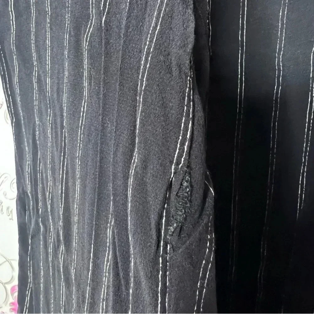 Wilfred pants capris linen wide leg light weight pin striped with bow tie up